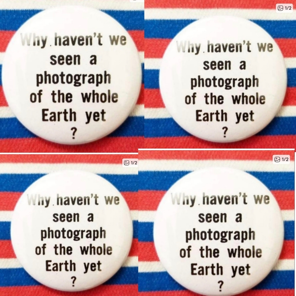 White Button with Earth Quote